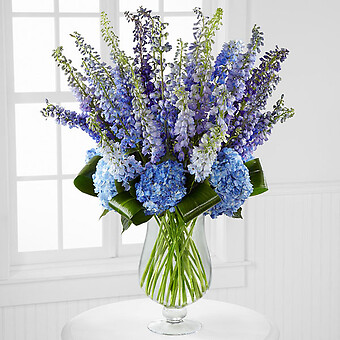 Honestly Luxury Delphinium &amp; Hydrangea Bouquet - 31 Stems